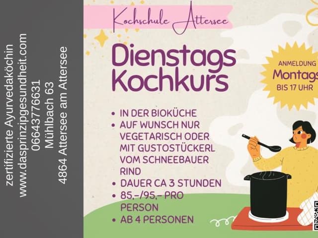 Dienstags-Kochkurs – Kochschule Attersee