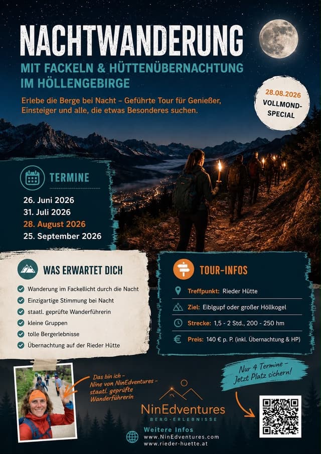 Fackelwanderung bei der Rieder Hütte mit Übernachtung