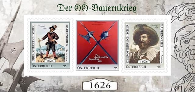 Sonderpostämter – 12 Sonderpostämter mit Briefmarken zu 400 Jahre Bauernkrieg in OÖ.