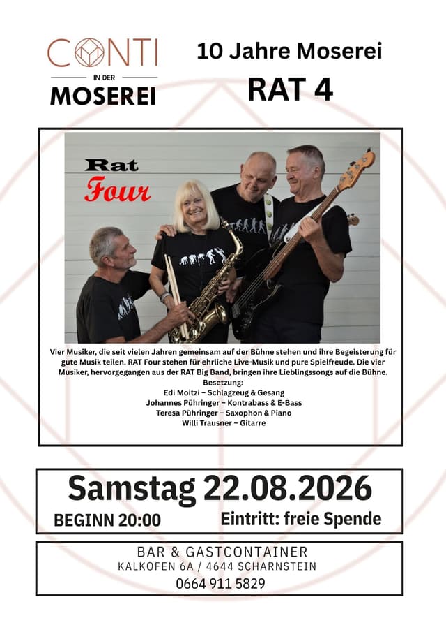 Konzert: 10 Jahre Moserei mit RAT 4
